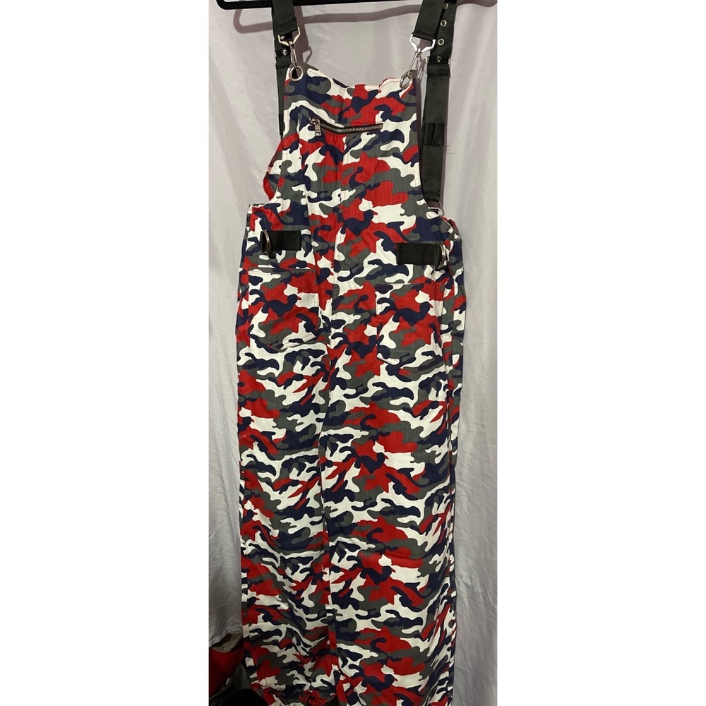 Red Camouflage Overall Jumpsuit